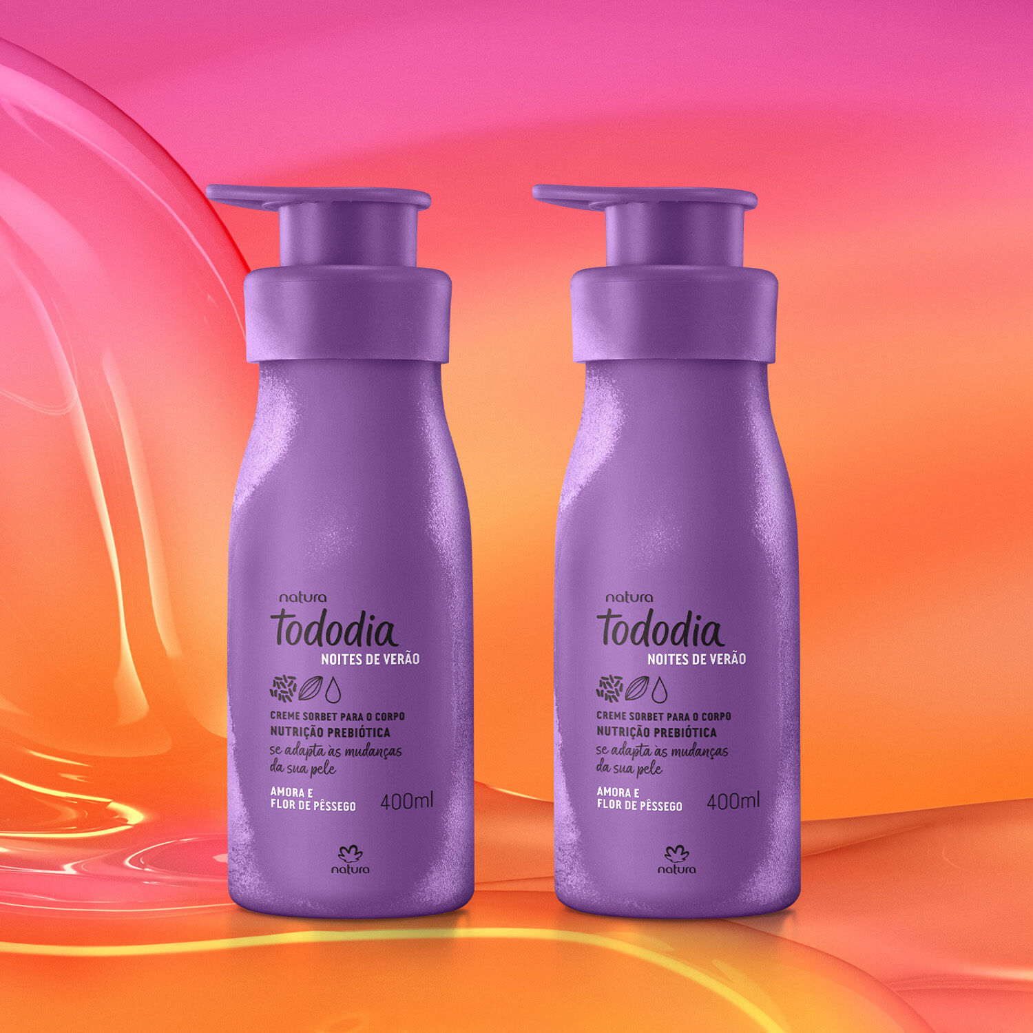 1787494246 71 Kit Creme Sorbet Desodorante Nutritivo para o Corpo Tododia Amora