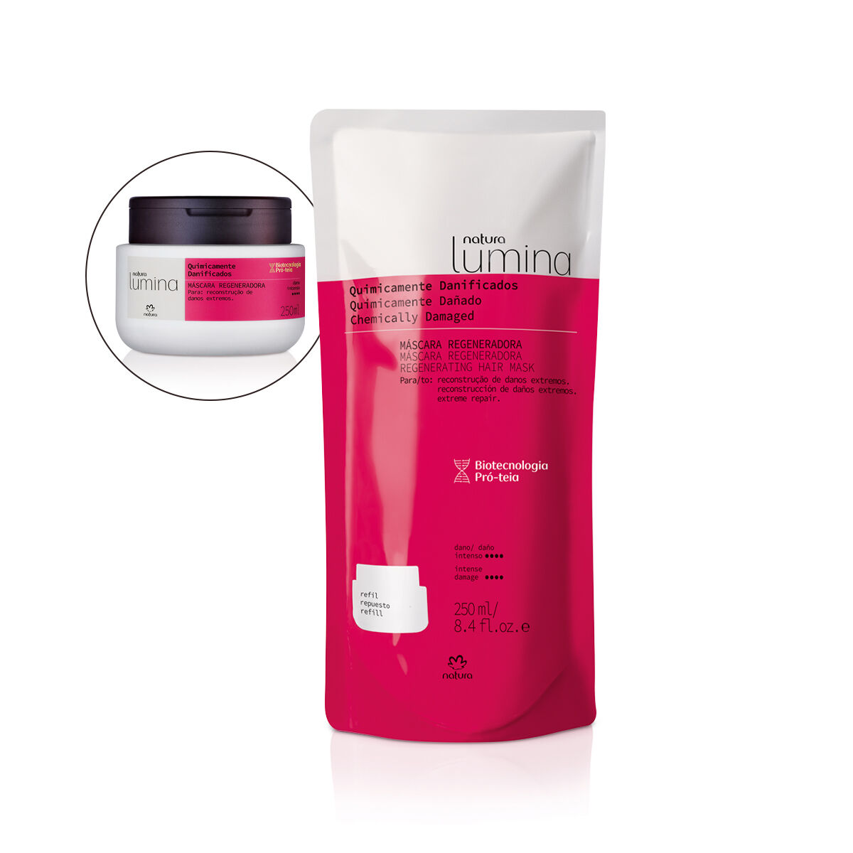 Refil Máscara Regeneradora para Cabelos Quimicamente Danificados Lumina 250 ml 4 1787535965 437 Refil Mascara Regeneradora para Cabelos Quimicamente Danificados Lumina