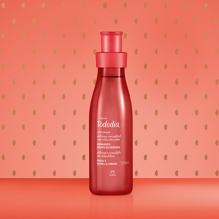 1787899901 466 Body Splash Morango e Baunilha Dourada Tododia 200 ml