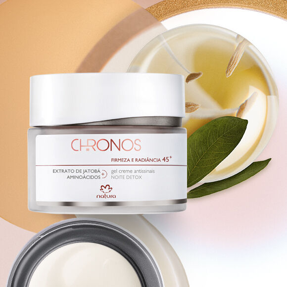 Gel Creme Antissinais 45+ Noite Firmeza e Radiância Chronos 4 1787944380 875 Gel Creme Antissinais 45 Noite Firmeza e Radiancia Chronos