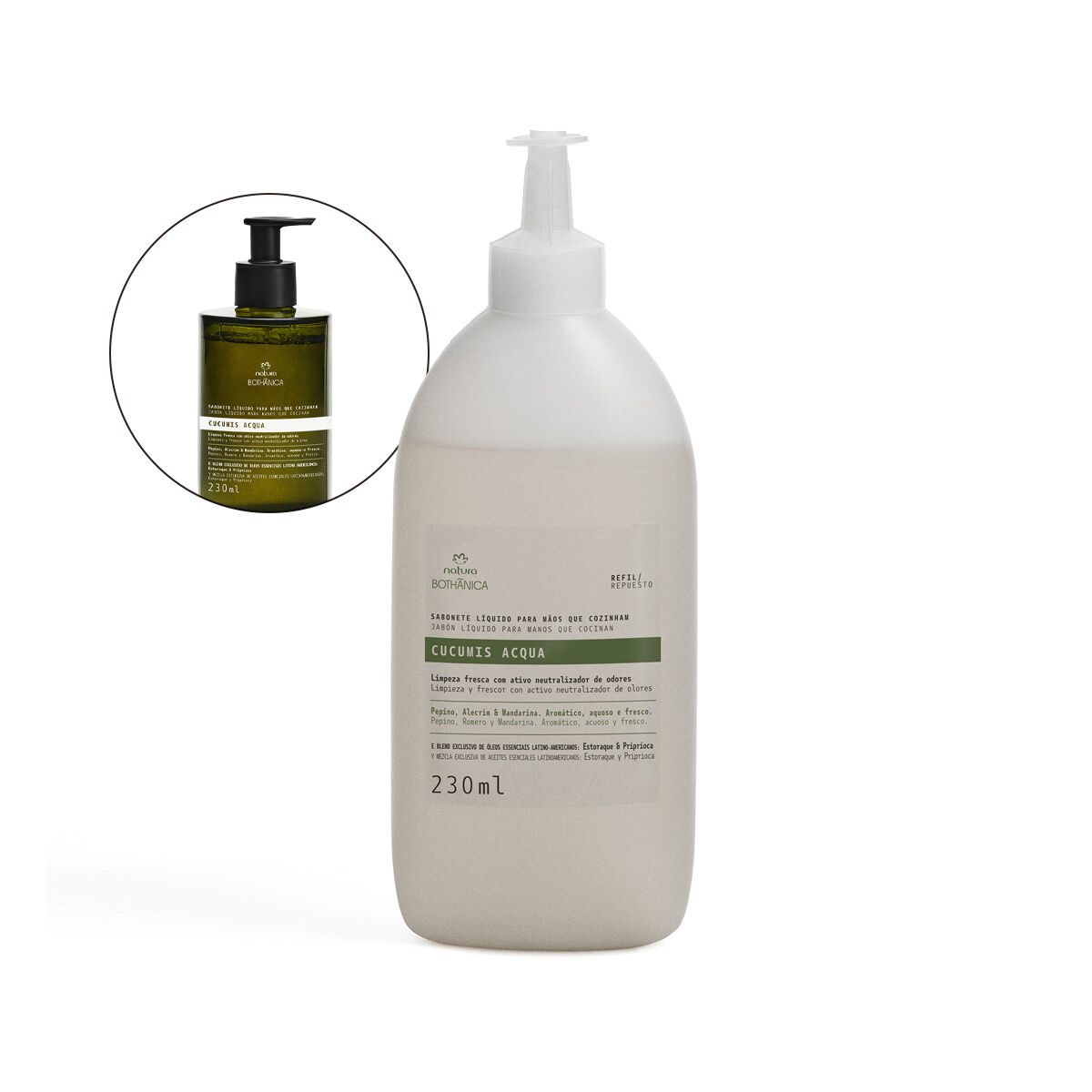 1788142558 434 Refil Sabonete Liquido para Maos que Cozinham Bothanica Cucumis Acqua
