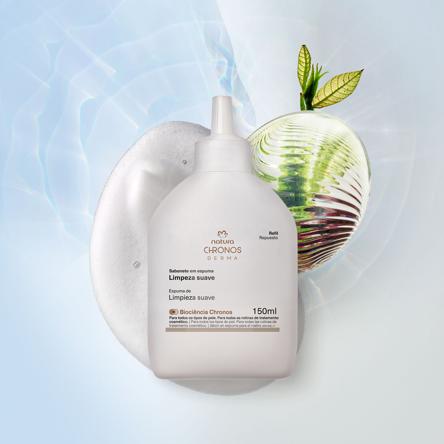 1788190664 490 Refil Sabonete em Espuma Limpeza Suave Chronos Derma