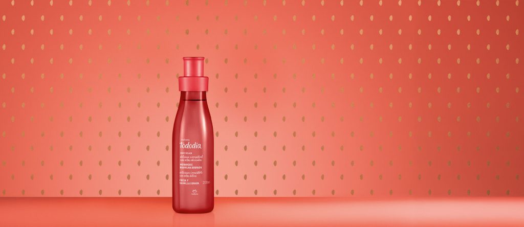 Body Splash Morango e Baunilha Dourada Tododia 200 ml