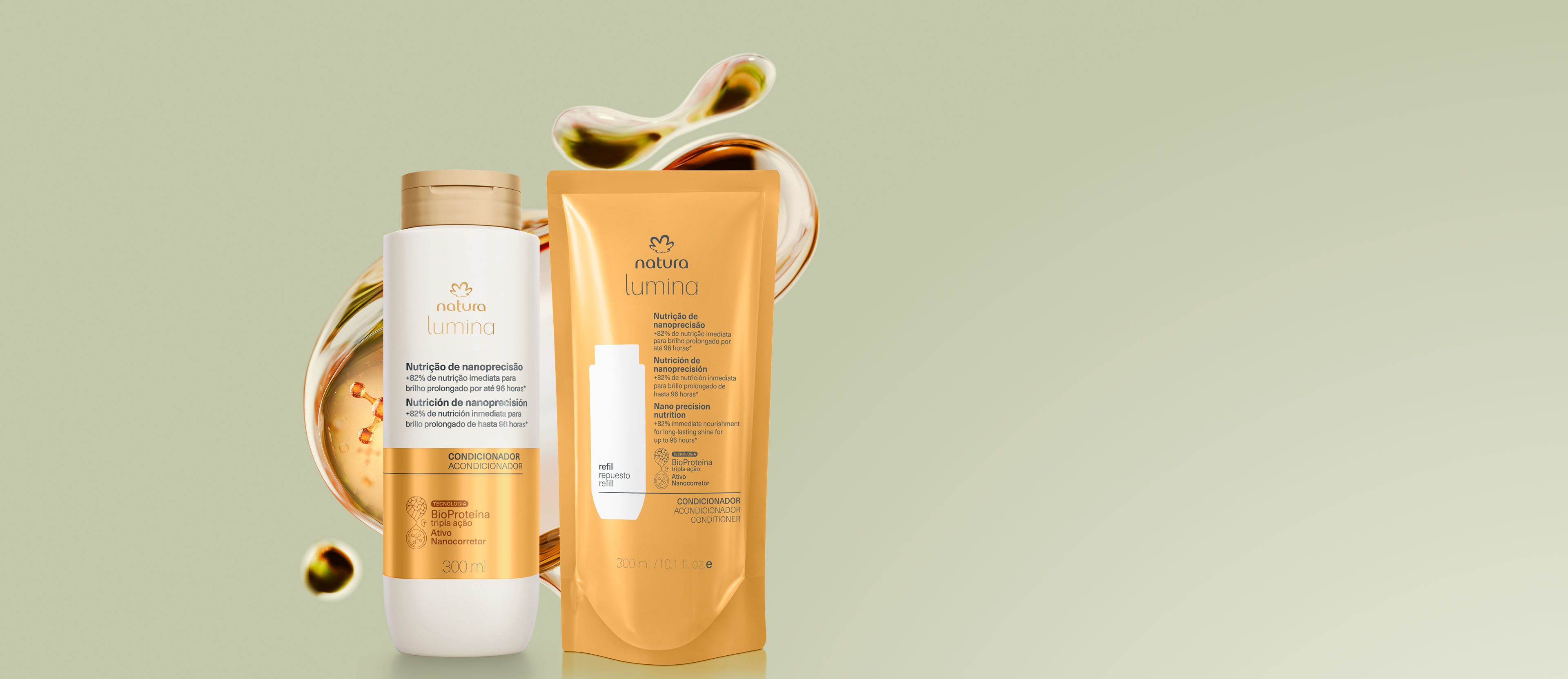 Condicionador Lumina Nutrição de Nanoprecisão com Refil (2 unidades) 2 Condicionador Lumina Nutricao de Nanoprecisao com Refil 2 unidades