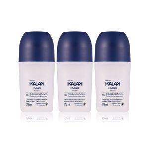 Kit Desodorante Antitranspirante Roll-on Kaiak Pulso Masculino (3 unidades)