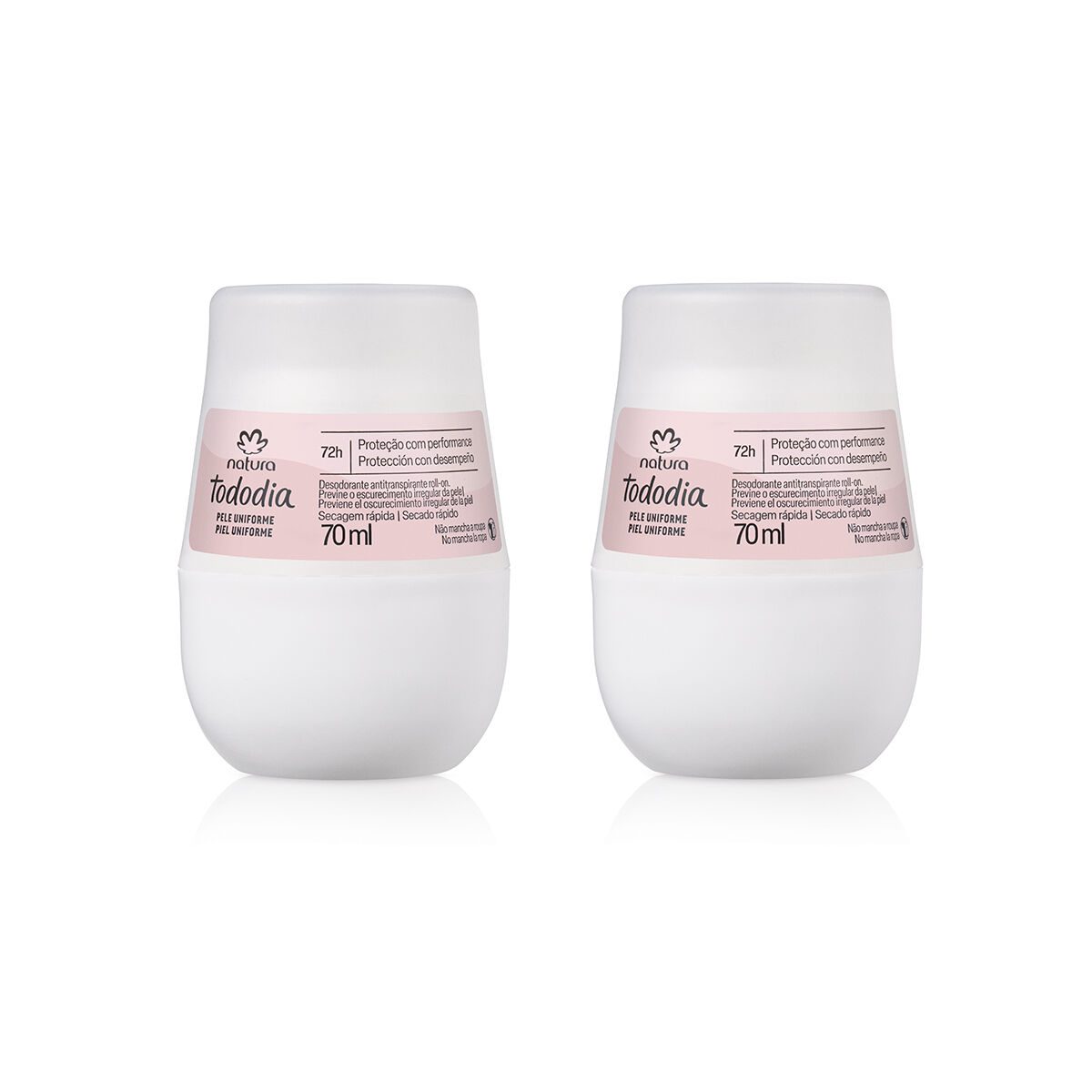 Kit Desodorante Antitranspirante Roll on Tododia Pele Uniforme 2 unidades