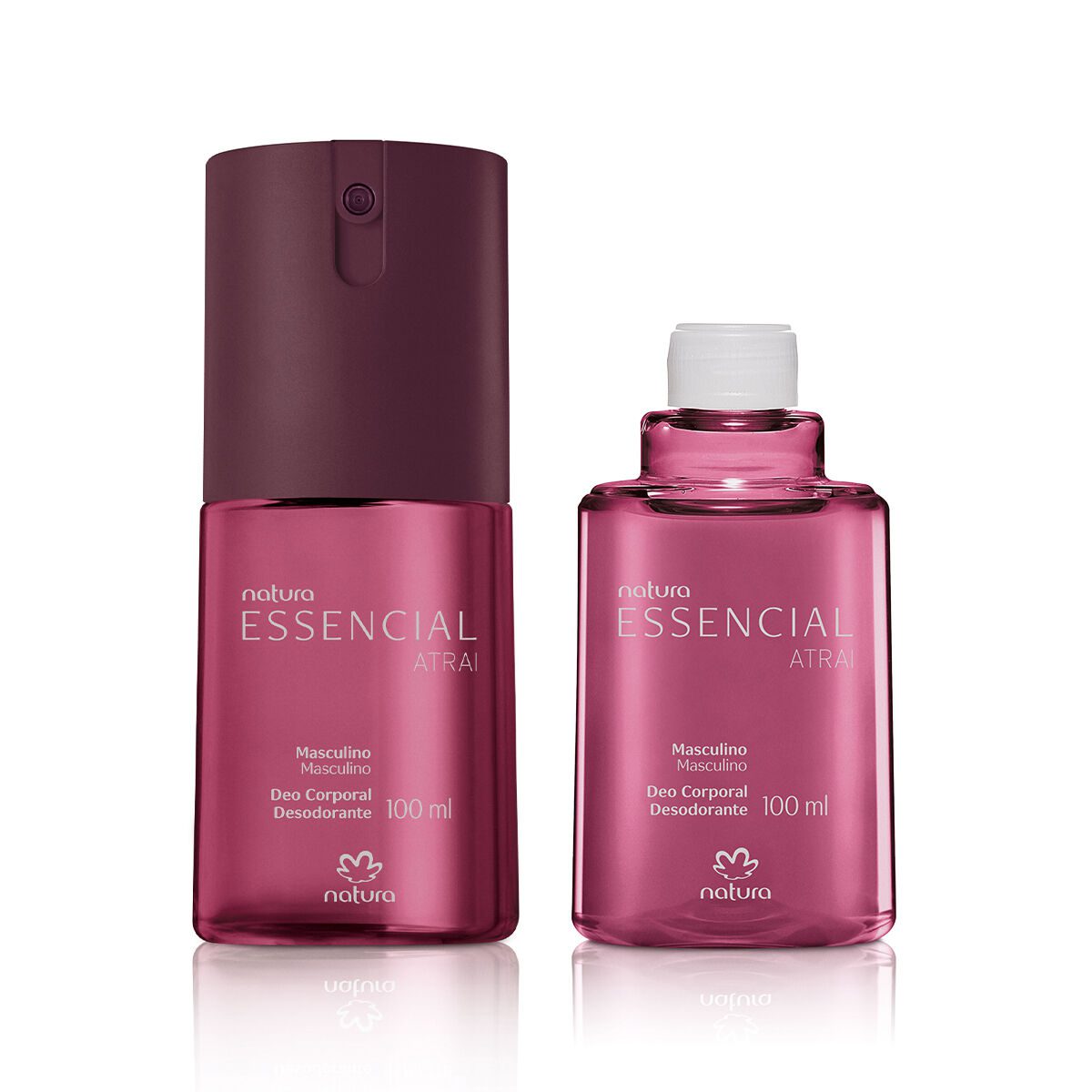 Kit Desodorante Corporal Essencial Atrai Masculino com Refil 2 produtos