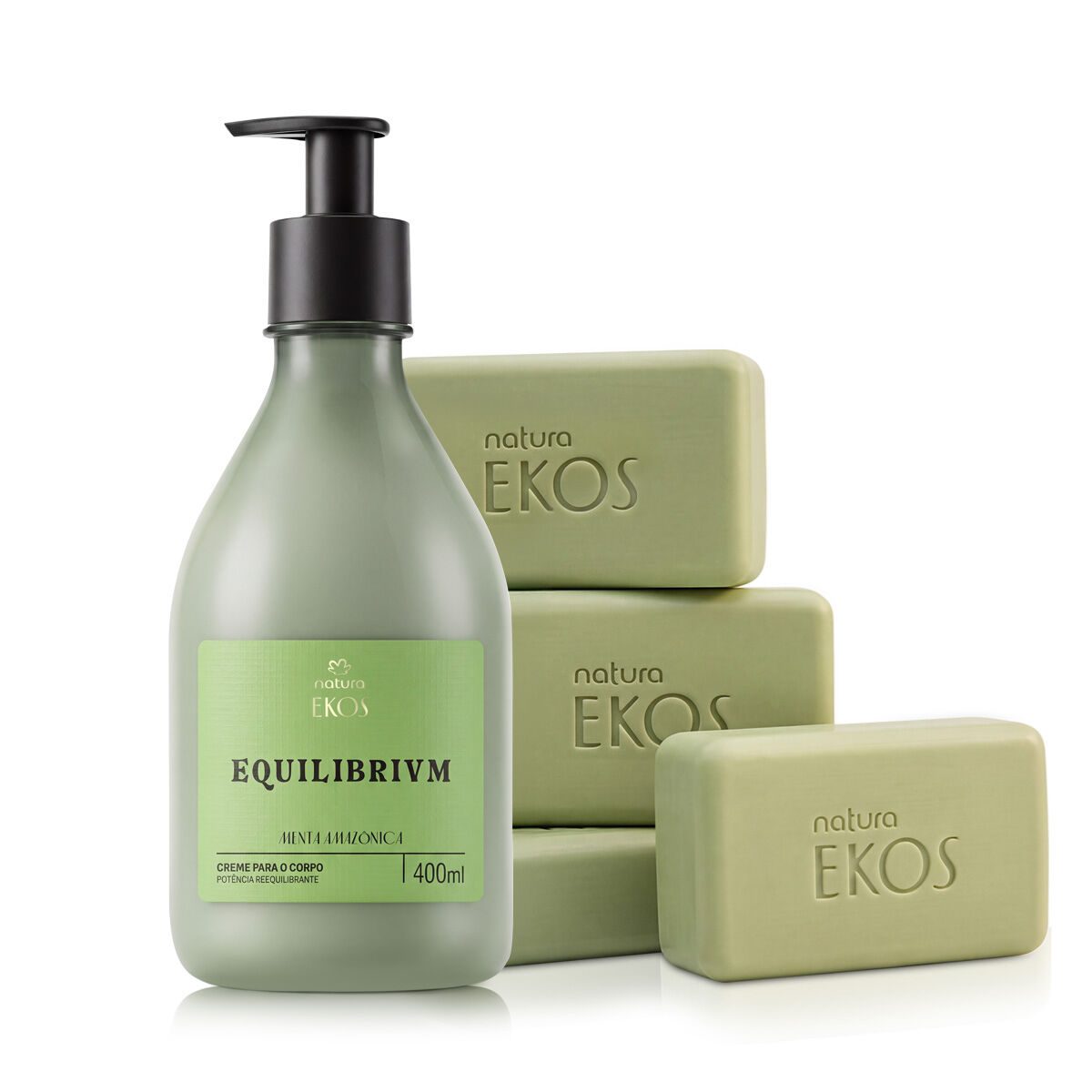 Kit Hidratante Corporal e Sabonete em Barra Ekos Menta Amazônica (2 produtos) 2 Kit Hidratante Corporal e Sabonete em Barra Ekos Menta Amazonica