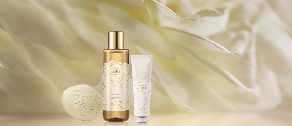 Kit Óleo Corporal, Creme para as Mãos e Sabonete em Barra Natura Aura Alba (3 produtos)