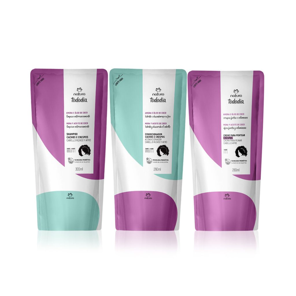 Kit Refil Tododia Shampoo, Condicionador e Creme de Pentear Crespos