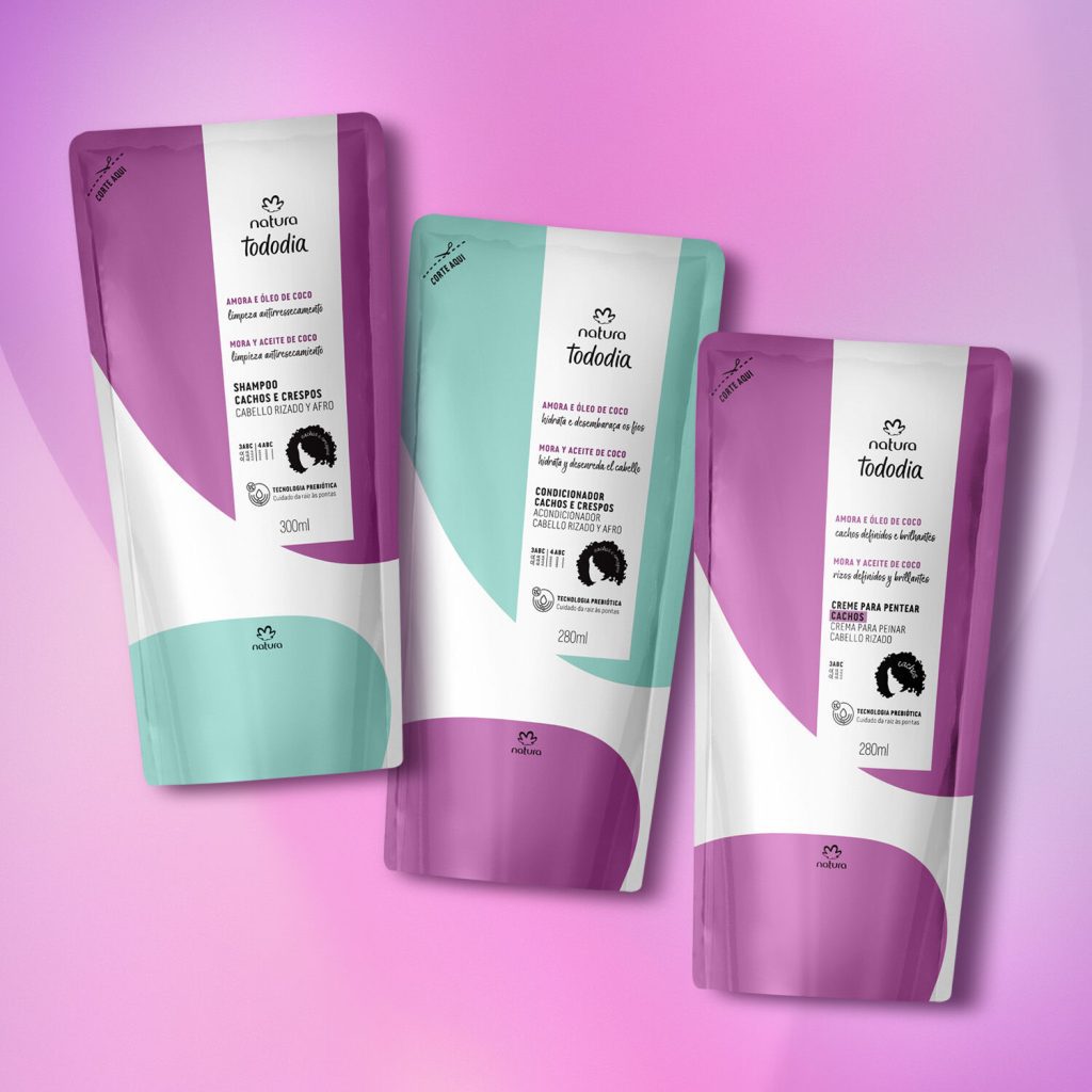 Kit Refil Tododia Shampoo, Condicionador e Creme de pentear para Cachos