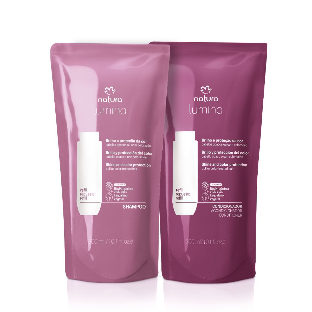 Kit Refis Shampoo e Condicionador Lumina Brilho e Protecao da