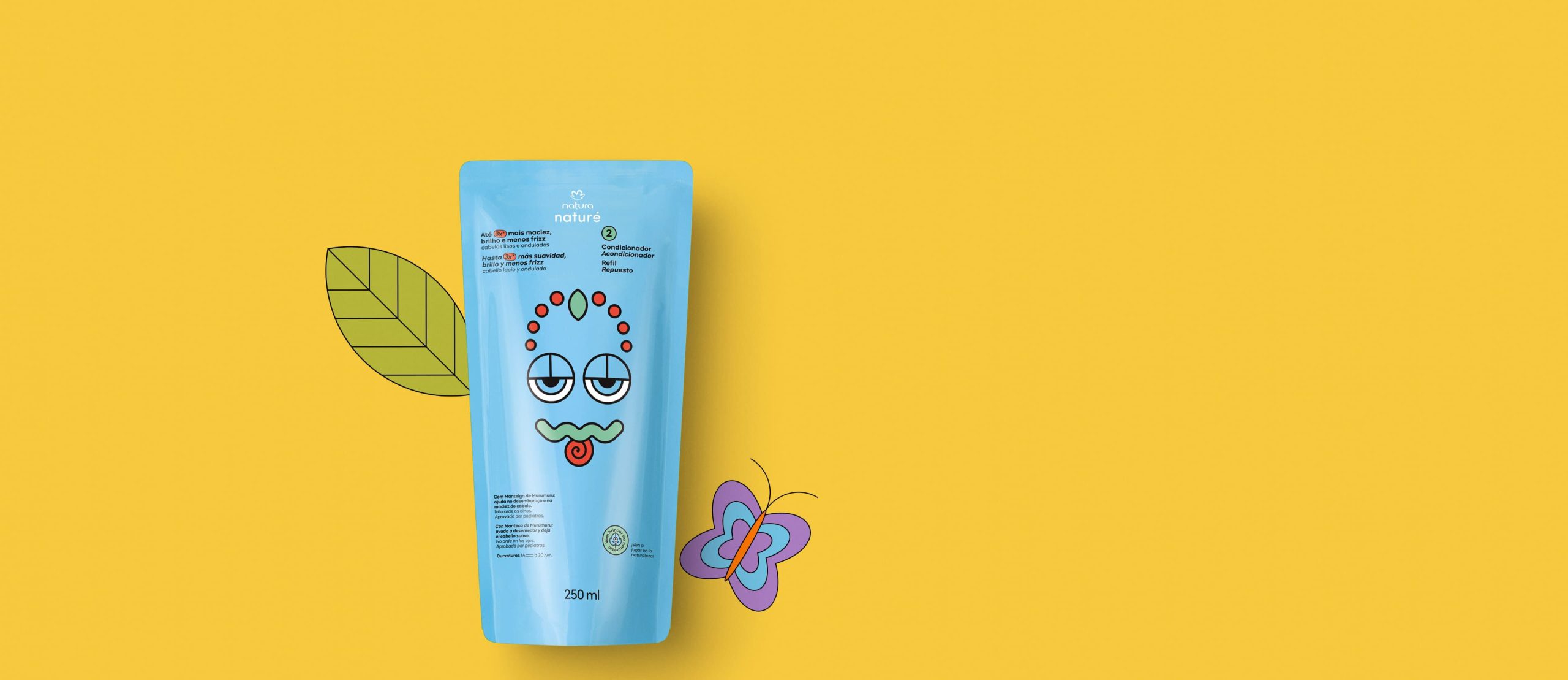 Refil Condicionador Infantil Lisos e Ondulados Nature 250ml scaled