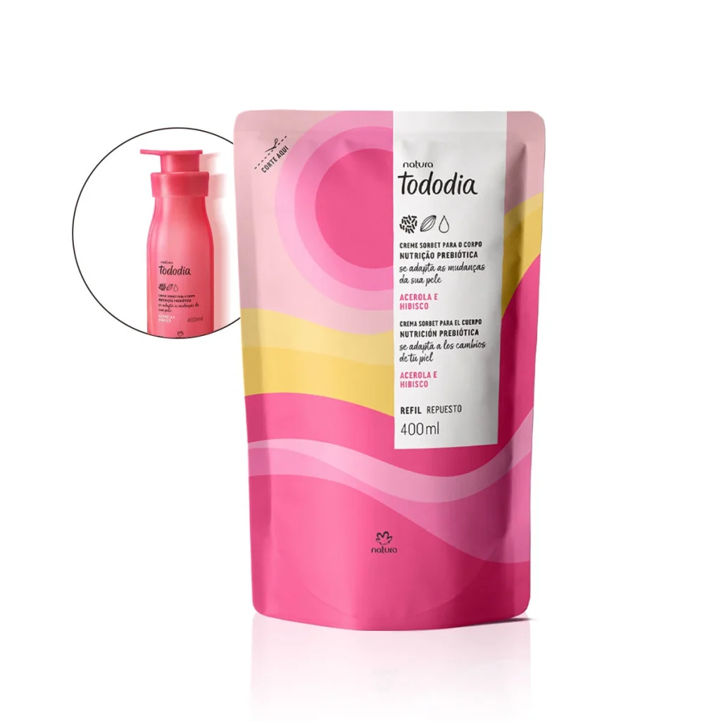 Refil Creme Sorbet Desodorante Nutritivo para o Corpo Tododia Acerola e Hibisco