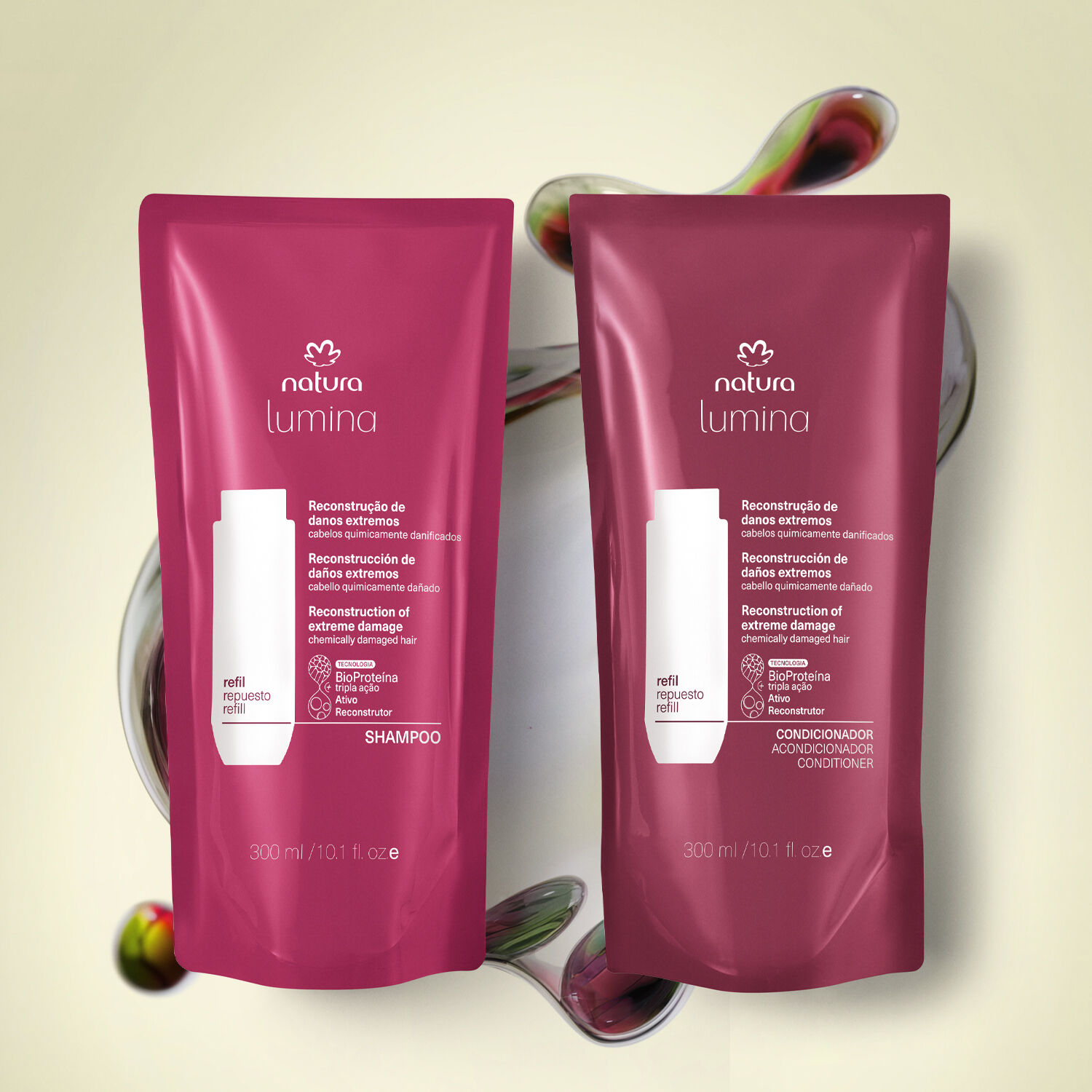 Kit Refis Shampoo e Condicionador Lumina Reconstrução de Danos Extremos (2 produtos) 4 1788376805 598 Kit Refis Shampoo e Condicionador Lumina Reconstrucao de Danos