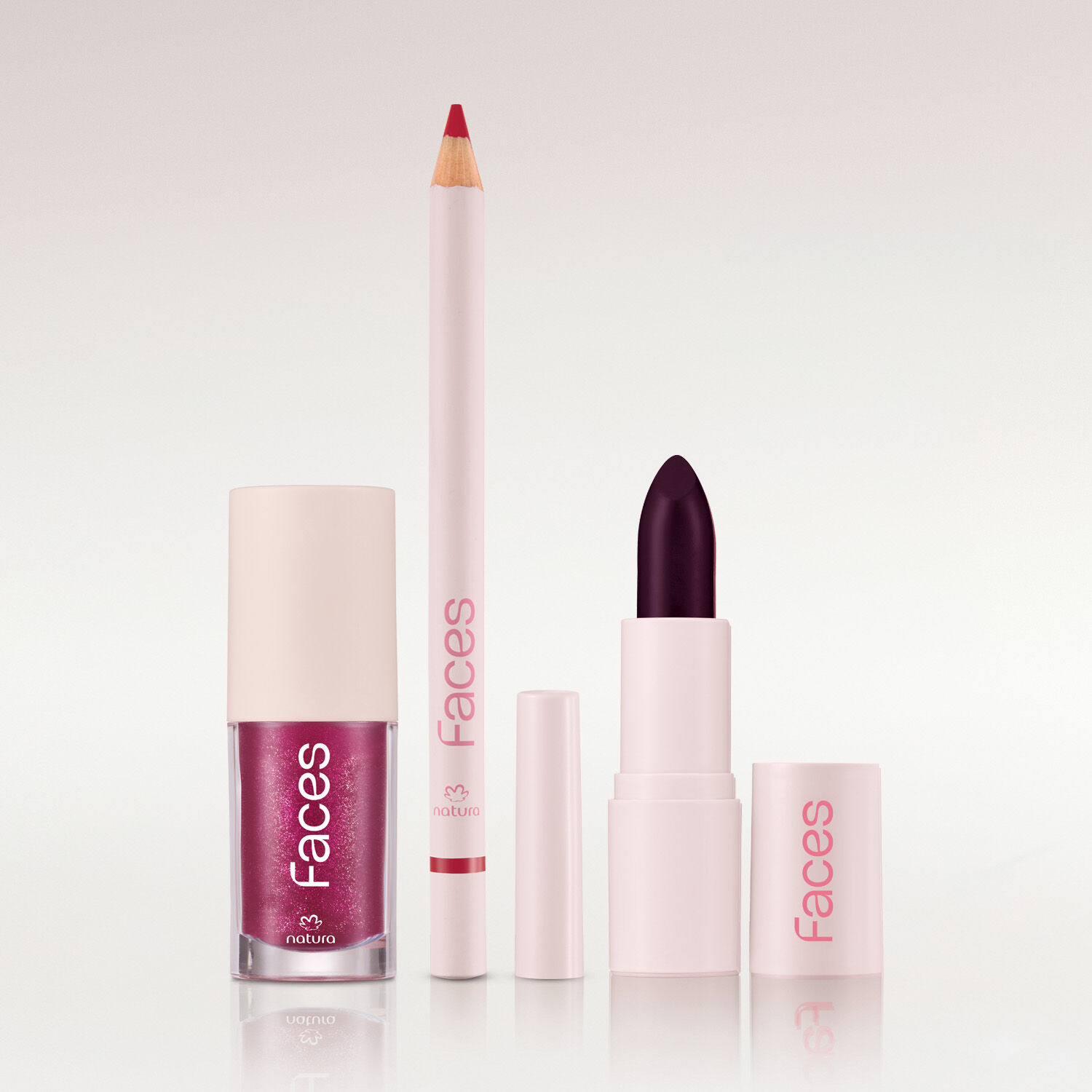 1788557194 336 Kit Batom Vinho Rocks Lapis Red Love e Gloss Malva