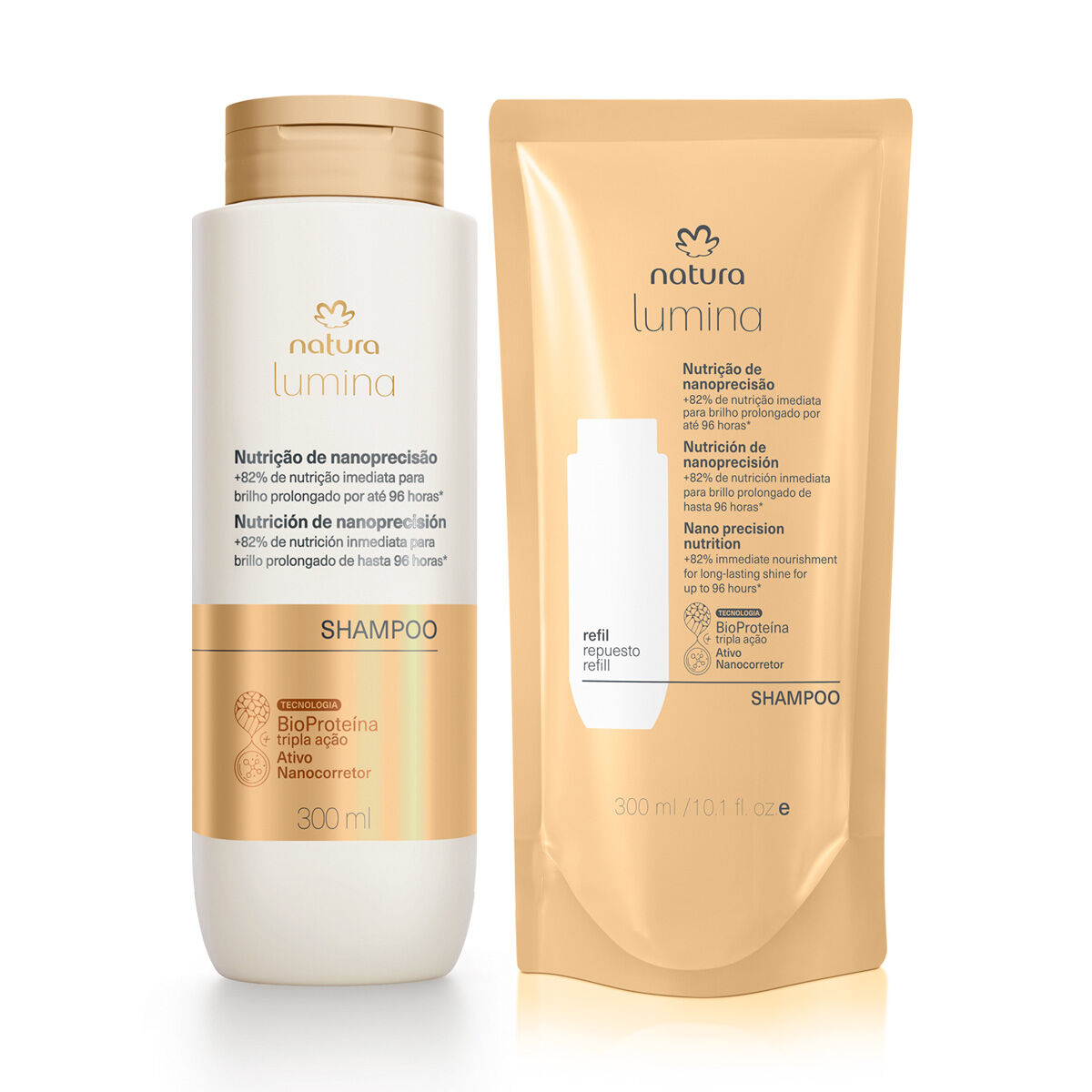 1788613484 301 Shampoo Lumina Nutricao de Nanoprecisao com Refil 2 unidades