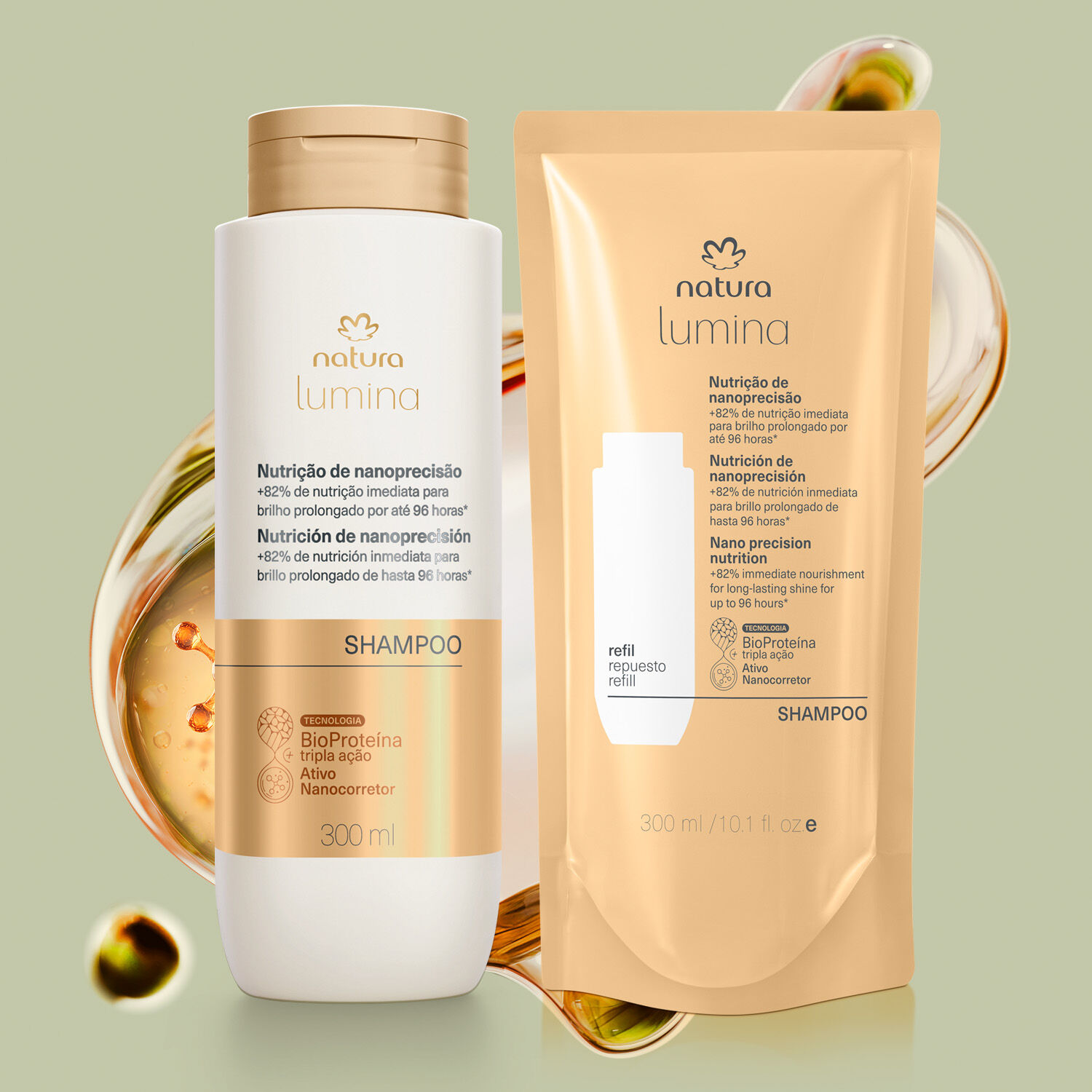 1788613484 93 Shampoo Lumina Nutricao de Nanoprecisao com Refil 2 unidades