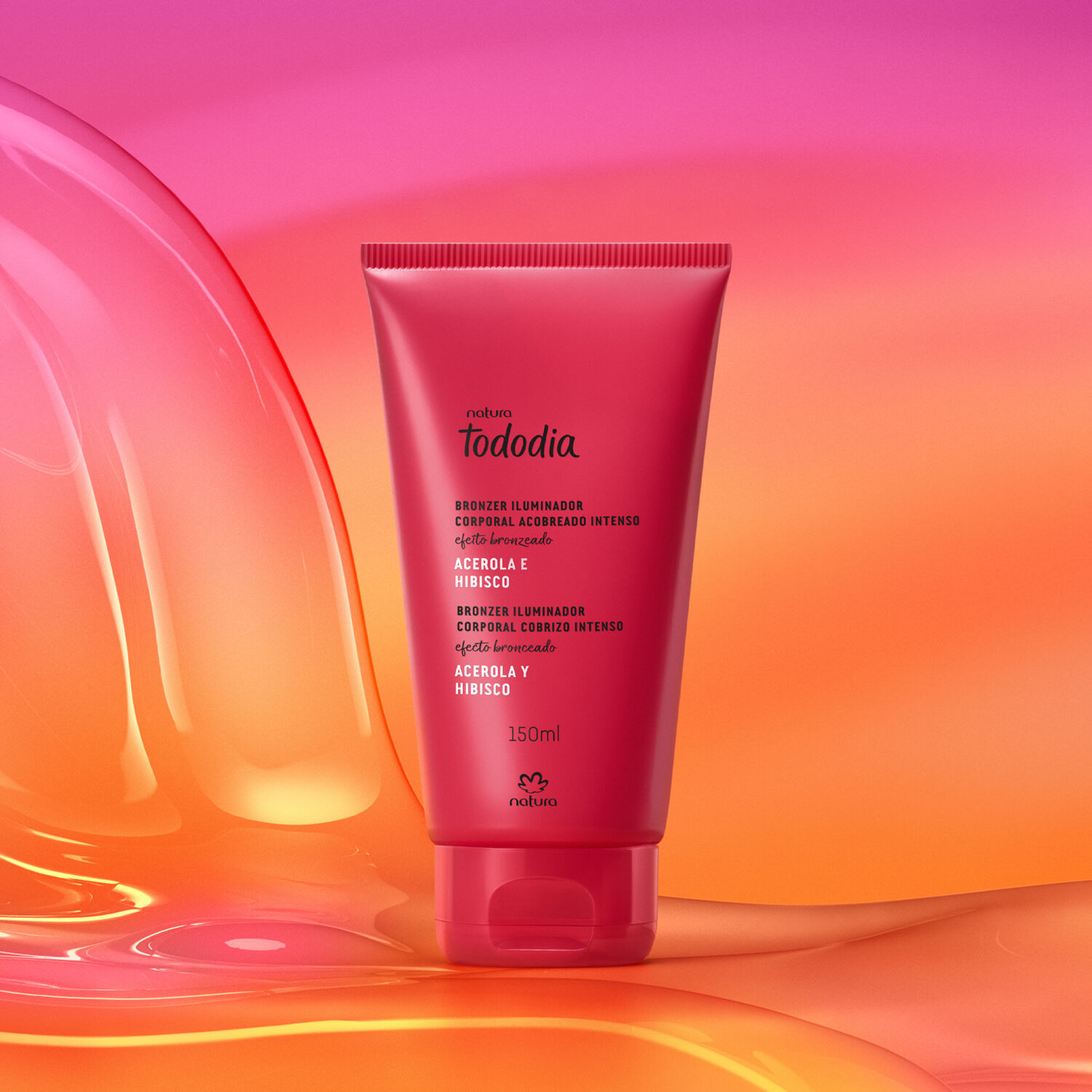 1788658762 275 Bronzer Iluminador Corporal Acobreado Intenso Tododia Acerola e Hibisco