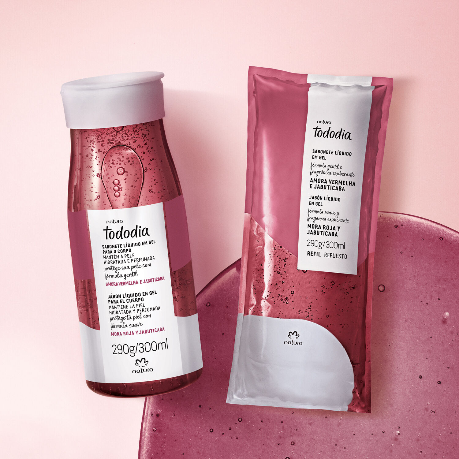1788767392 162 Kit Sabonete Liquido Gel Tododia Amora Vermelha e Jabuticaba com