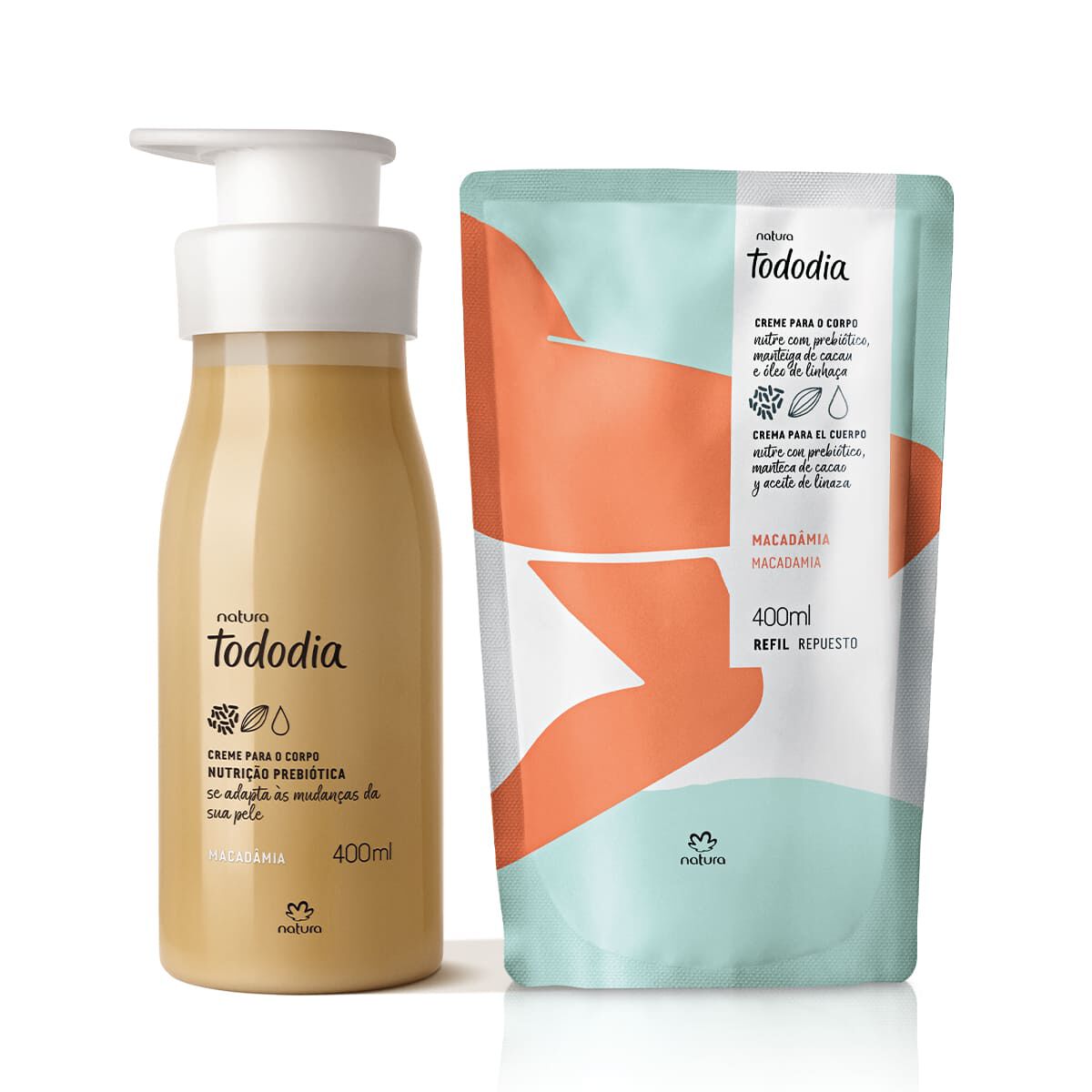 1789094230 392 Kit Creme Desodorante Nutritivo Corporal Tododia Macadamia com Refil