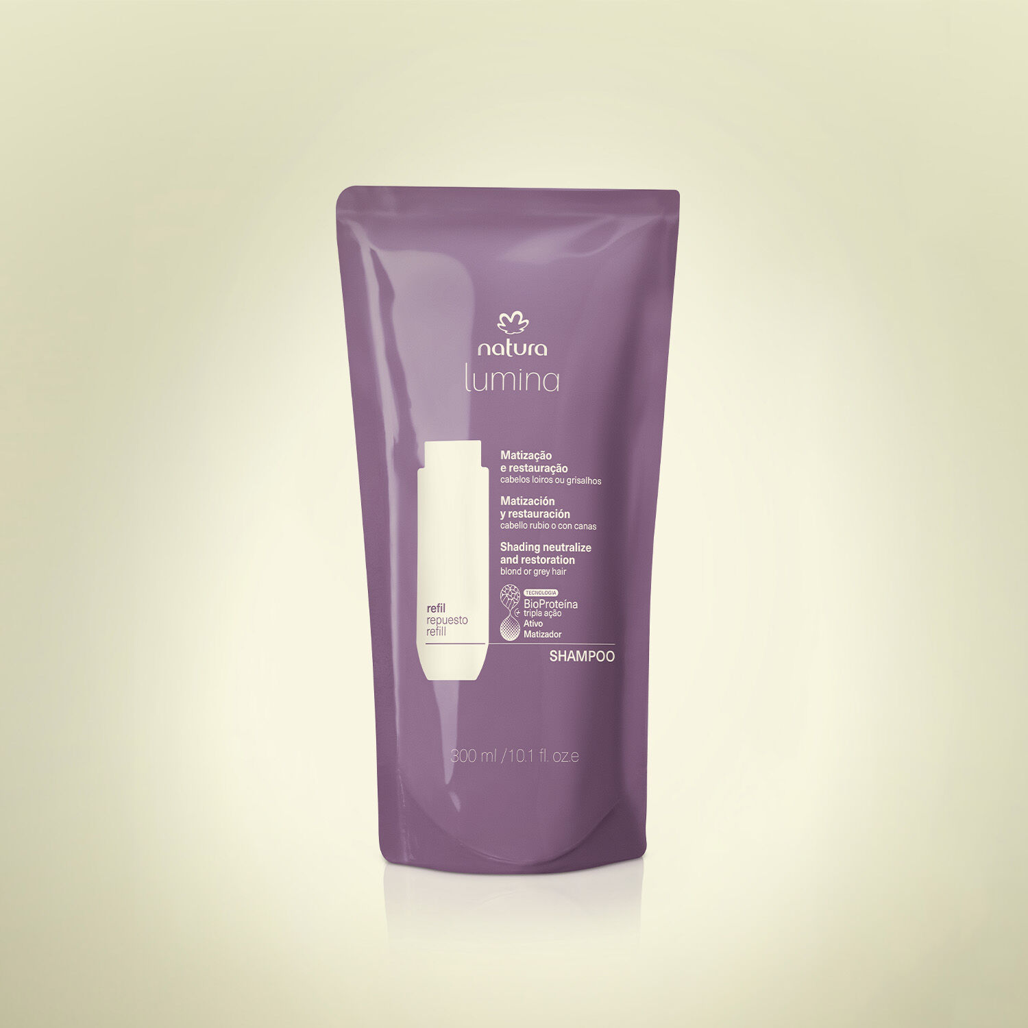 Refil Shampoo Lumina Matizador para Matização e Restauração 3 1789153301 285 Refil Shampoo Lumina Matizador para Matizacao e Restauracao
