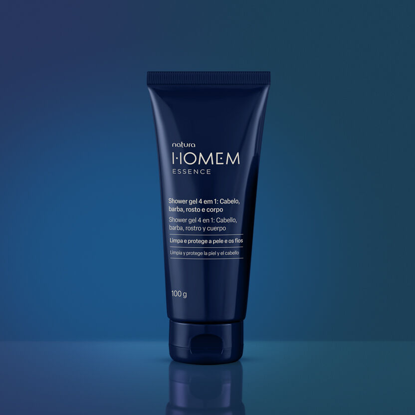 Shower Gel 4 em 1 Cabelo, Barba, Rosto e Corpo Natura Homem Essence 4 1789155999 624 Shower Gel 4 em 1 Cabelo Barba Rosto e Corpo