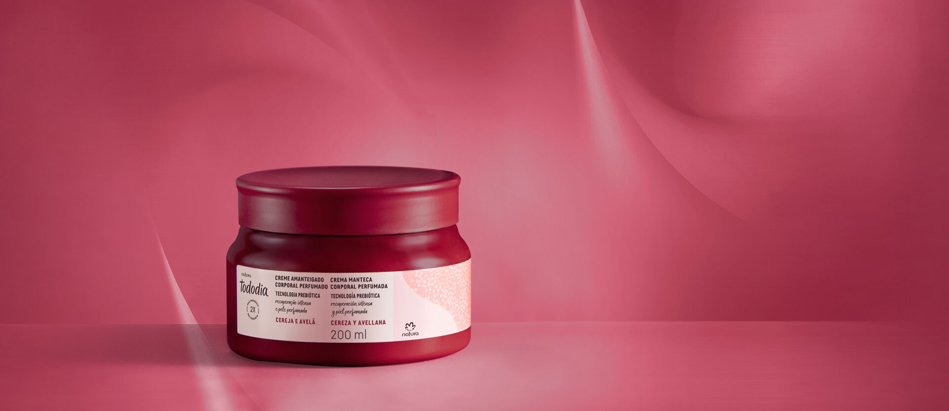 1789238063 384 Creme Amanteigado Corporal Perfumado Tododia Cereja e Avela