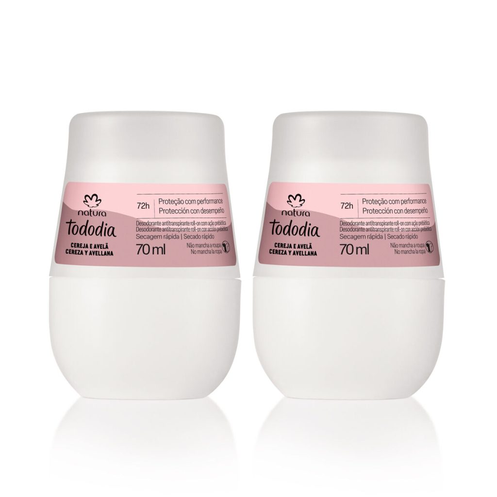 Kit Desodorante Antitranspirante Roll-On Cereja e Avelã