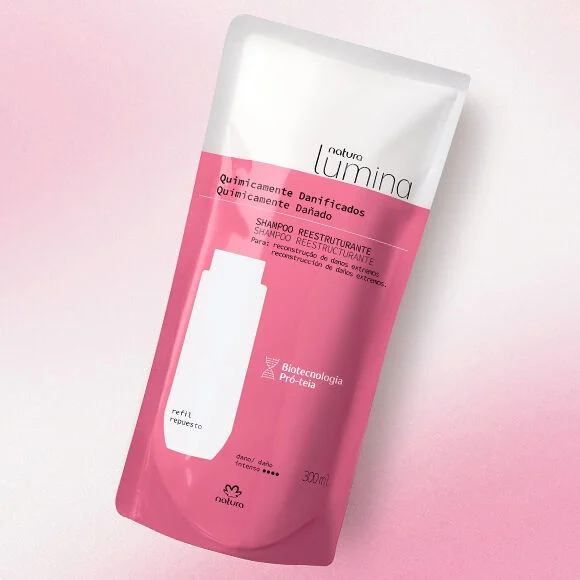 1789256264 135 Refil Shampoo Cabelos Quimicamente Danificados Lumina 300ml
