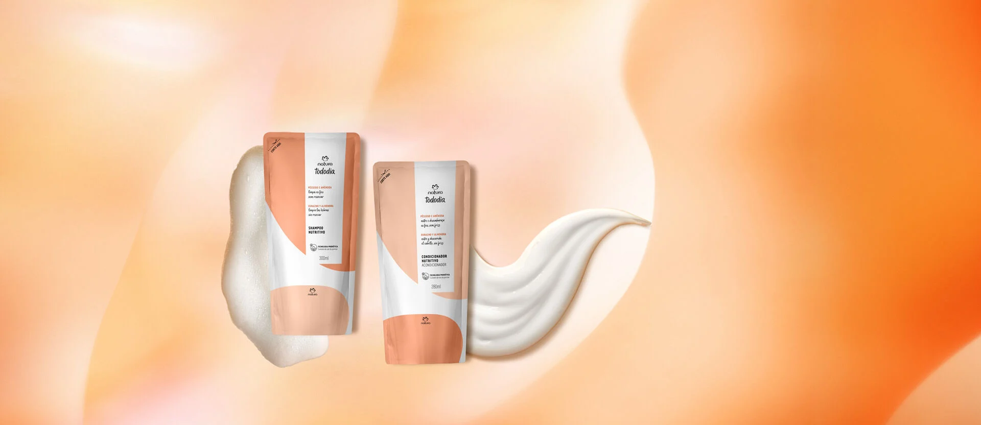 1789287218 738 Kit Tododia Refil Shampoo e Condicionador Nutricao Pessego e Amendoa