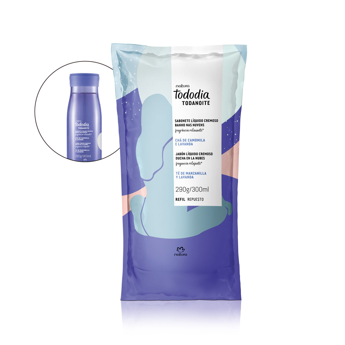 1789305825 959 Refil Sabonete Liquido Cremoso Corporal Banho nas Nuvens Tododia Todanoite