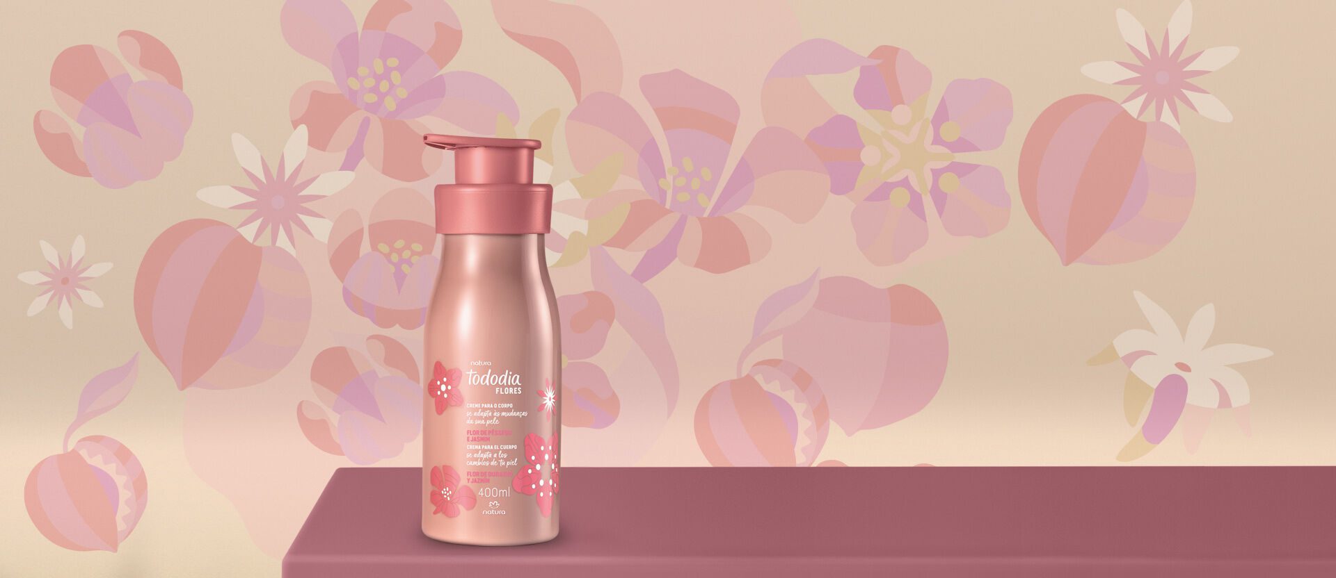 1789374236 Creme Desodorante Nutritivo para o Corpo Tododia Flor de Pessego