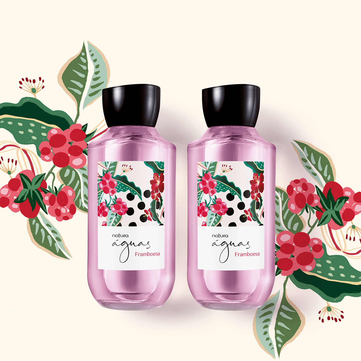 Kit Deo Colônia Framboesa Águas de Natura (2 produtos) 4 1789424110 973 Kit Deo Colonia Framboesa Aguas de Natura 2 produtos
