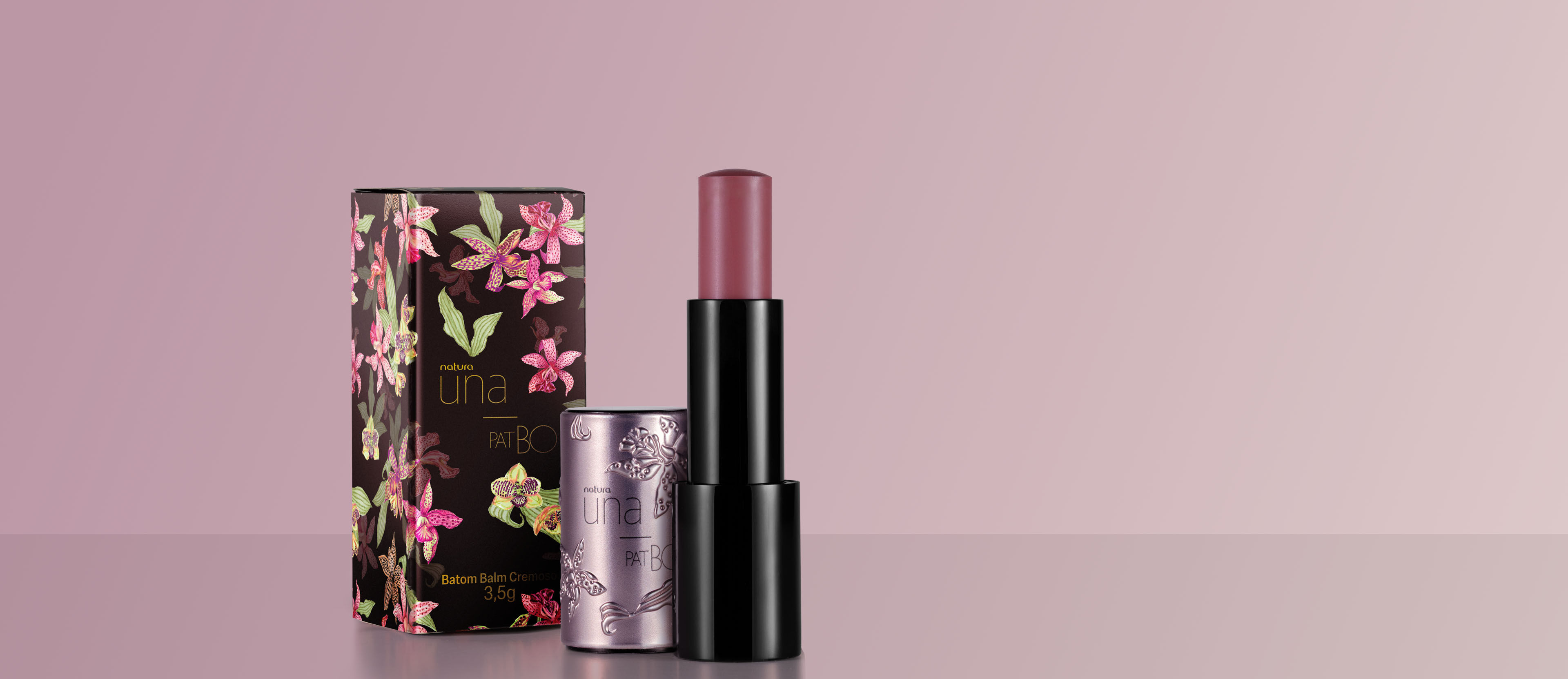 1789486876 265 Batom Balm Natura Una e PatBO Rose 5 g