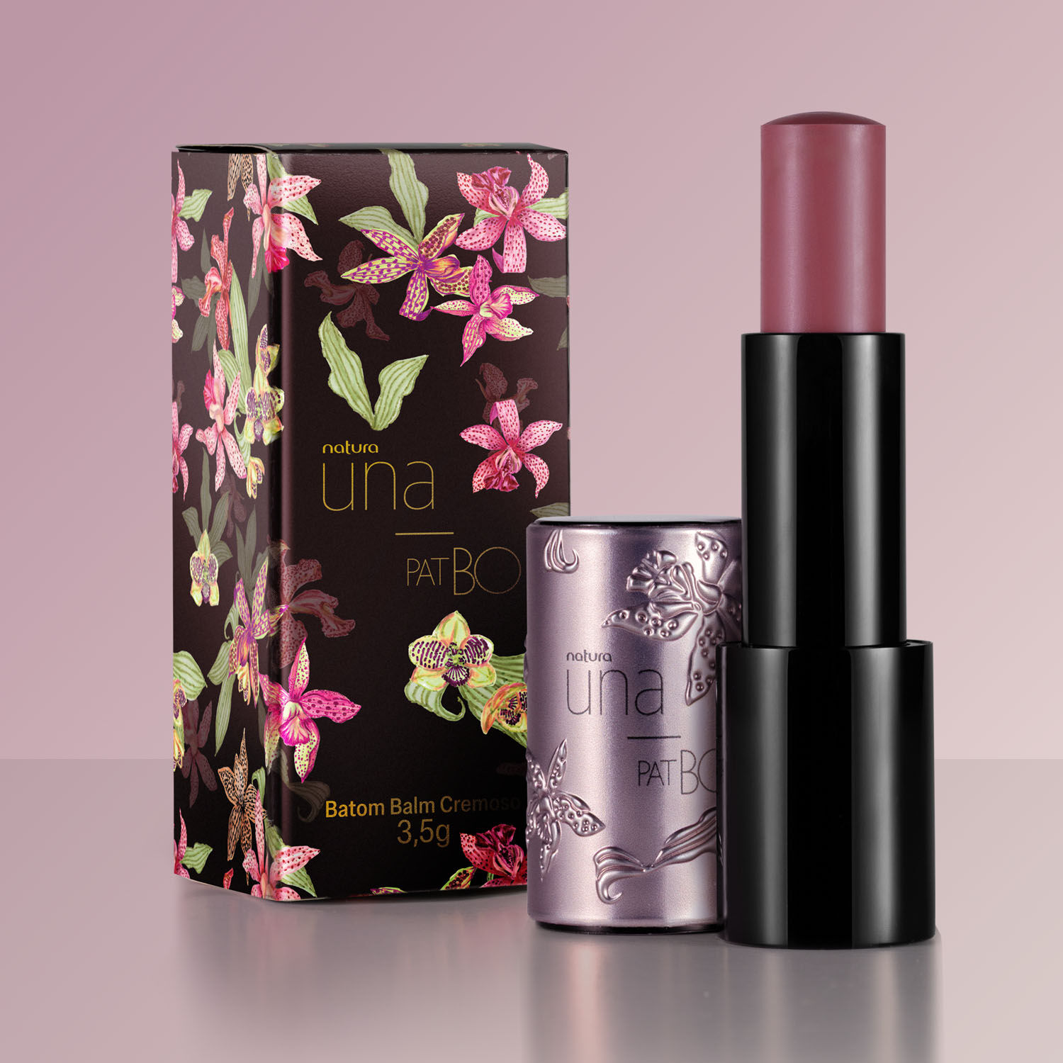 1789486876 817 Batom Balm Natura Una e PatBO Rose 5 g