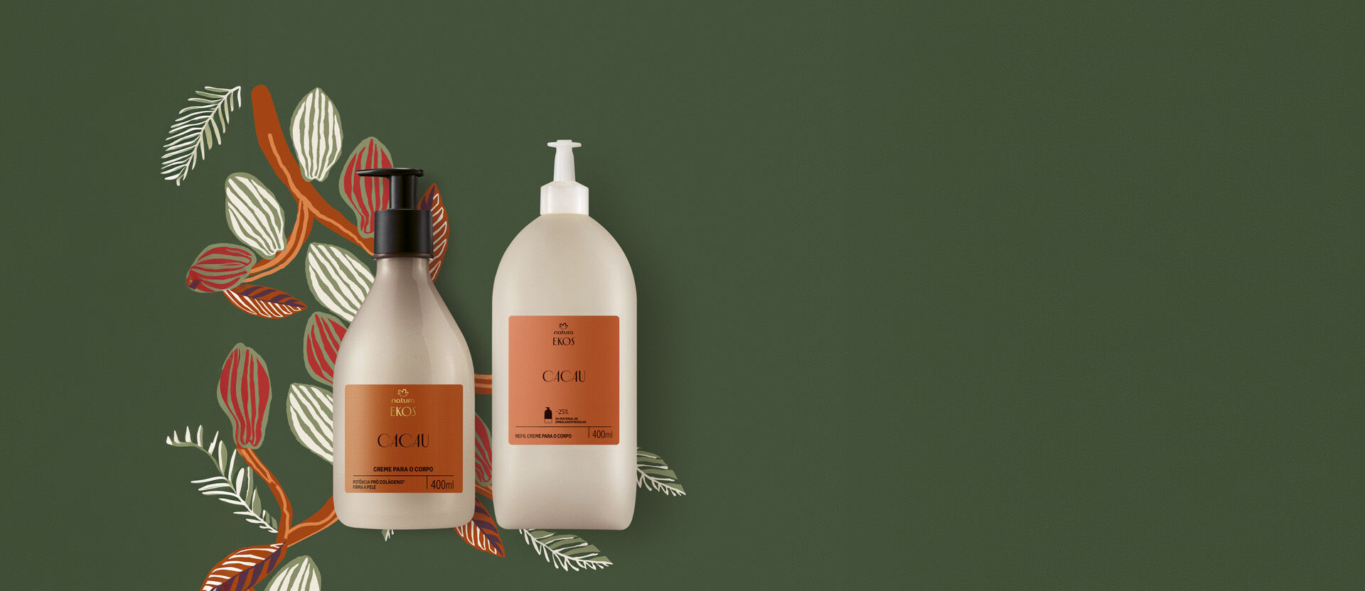 Combo Creme Desodorante Hidratante para o Corpo Ekos Cacau + Refil (2 produtos) 3 1789593922 502 Combo Creme Desodorante Hidratante para o Corpo Ekos Cacau