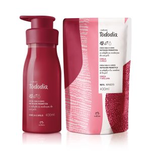 Kit Creme Desodorante Nutritivo para o Corpo Tododia Cereja e Avelã com Refil (2 produtos)