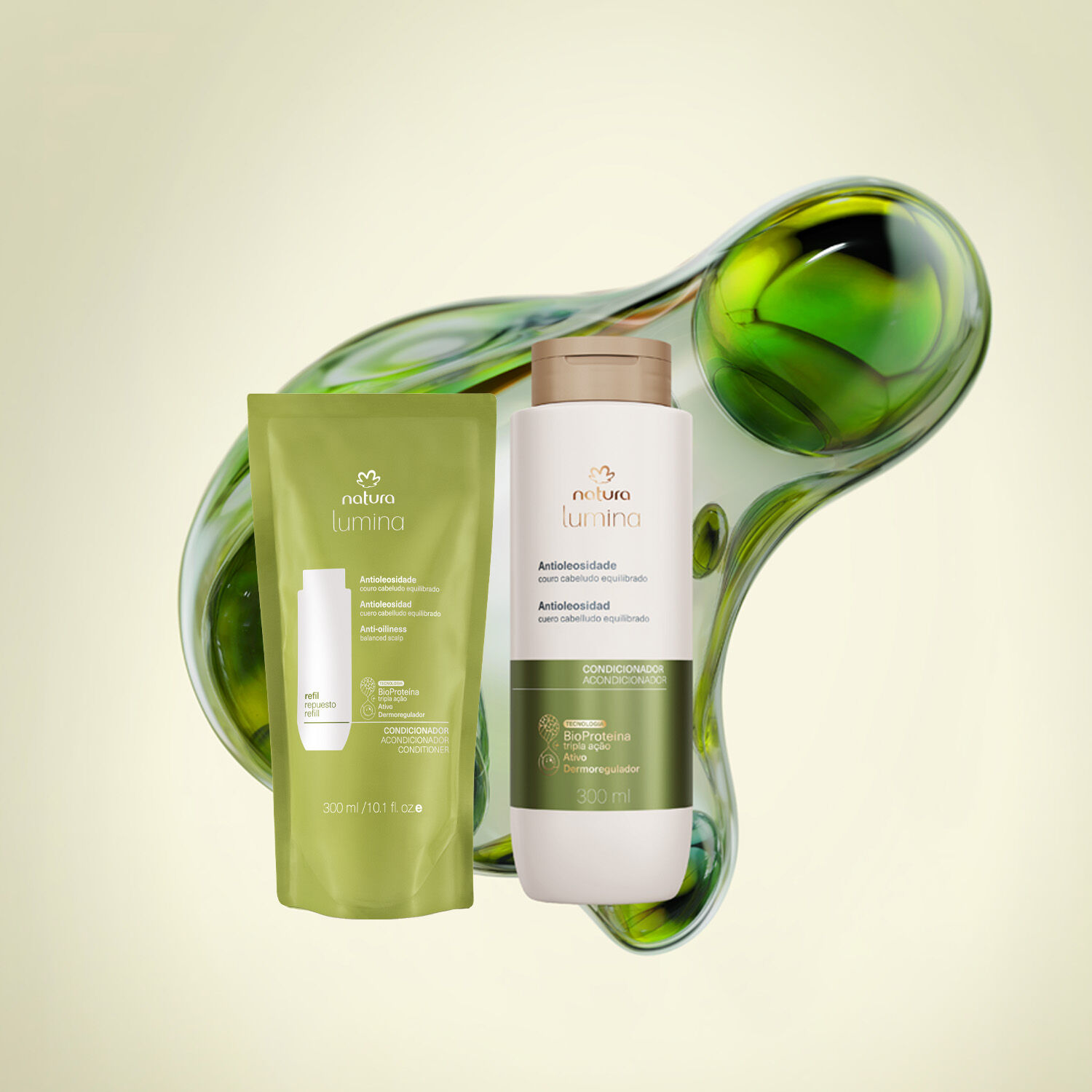1789611183 579 Kit Condicionador Antioleosidade Natura Lumina 2 produtos