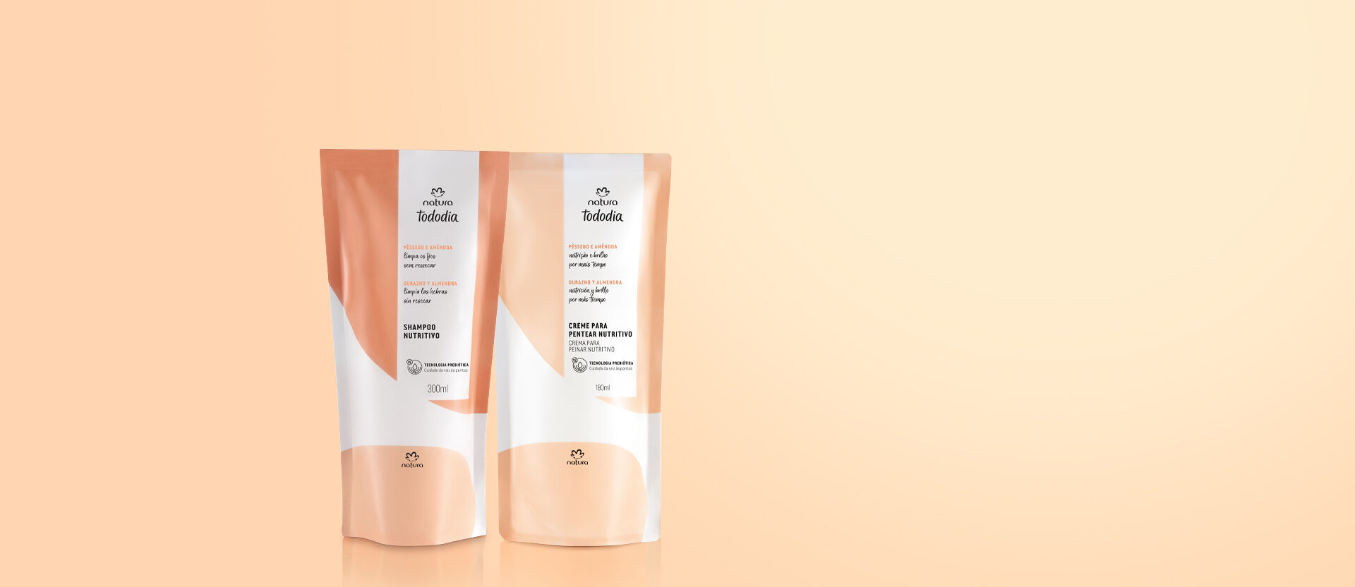 1790145579 672 Kit Refil Tododia Pessego e Amendoa Shampoo Creme para