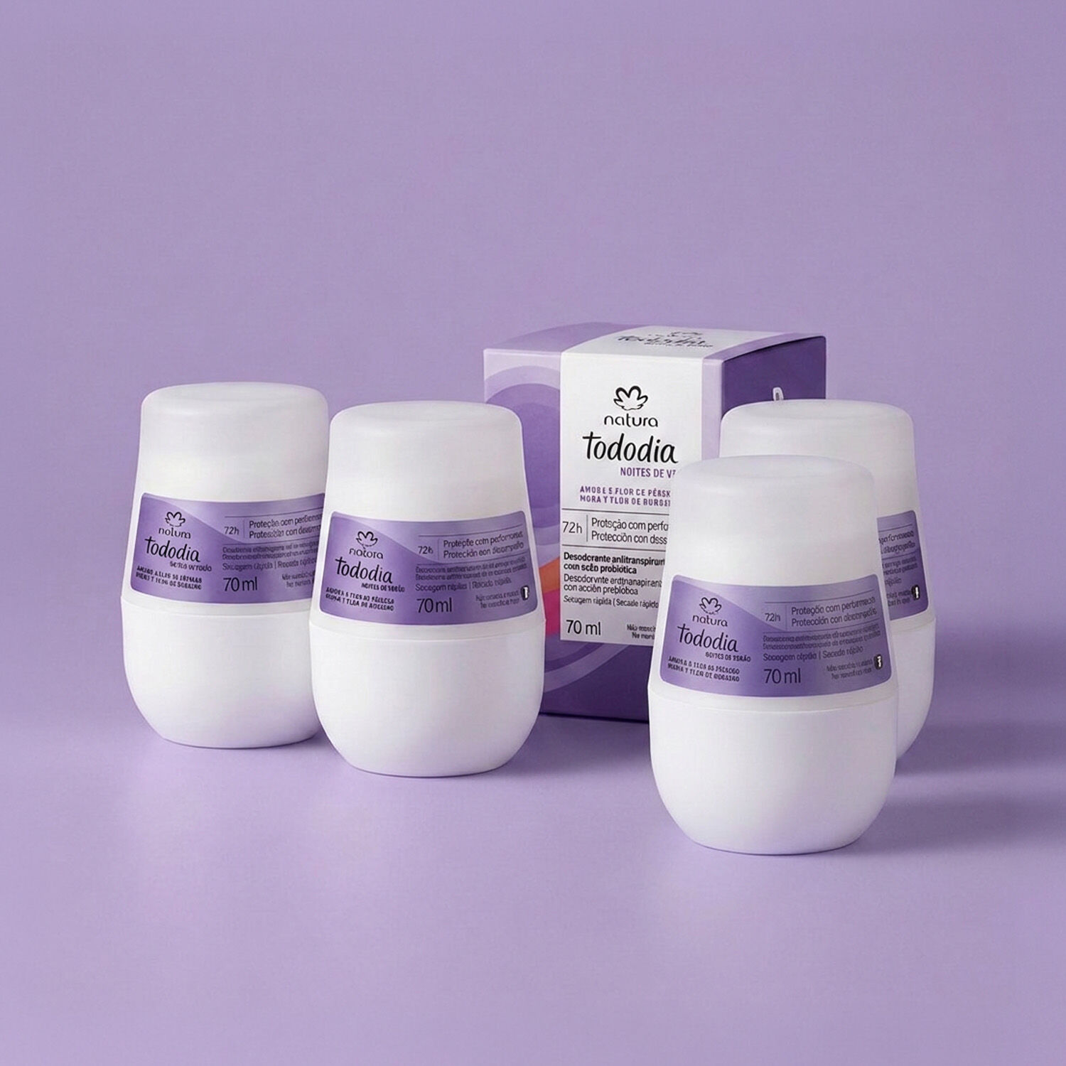 1790173003 140 Kit Desodorantes Tododia Amora e Flor de Pessego 4 produtos