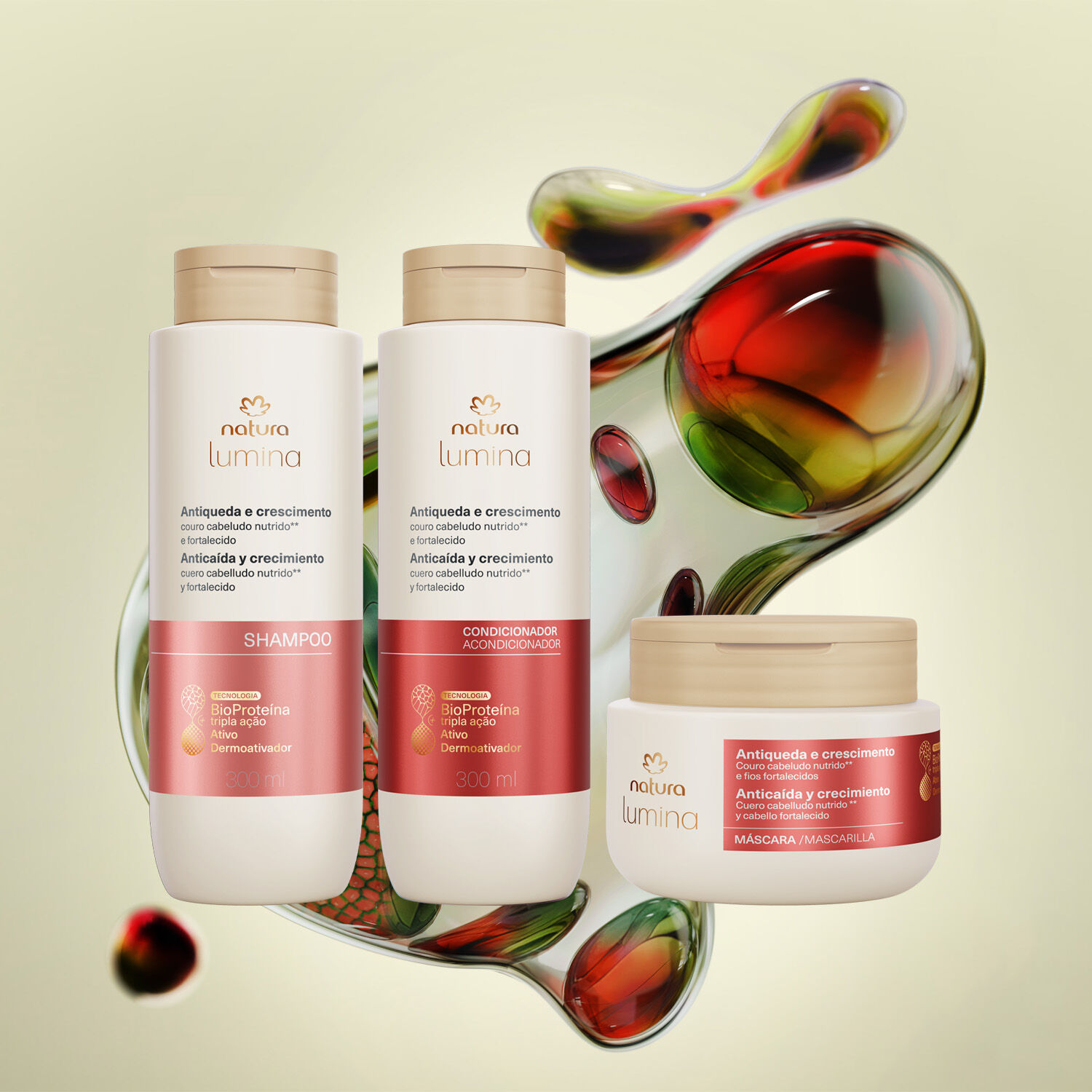 1790724313 40 Kit Lumina Antiqueda e Crescimento Shampoo Condicionador Mascara