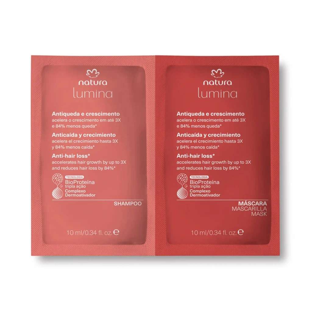 Amostra Shampoo e Máscara Lumina Antiqueda e Crescimento