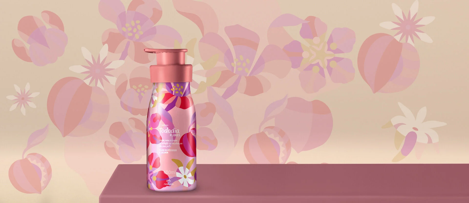 Creme Desodorante Nutritivo para o Corpo Tododia Flor de Pessego