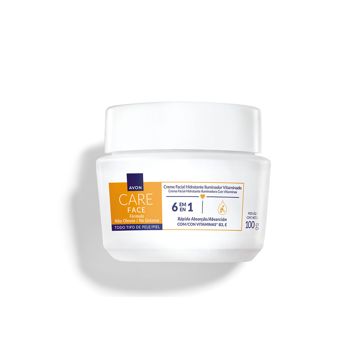 Creme Facial Iluminador Vitaminado Avon Care 6 em 1 100g