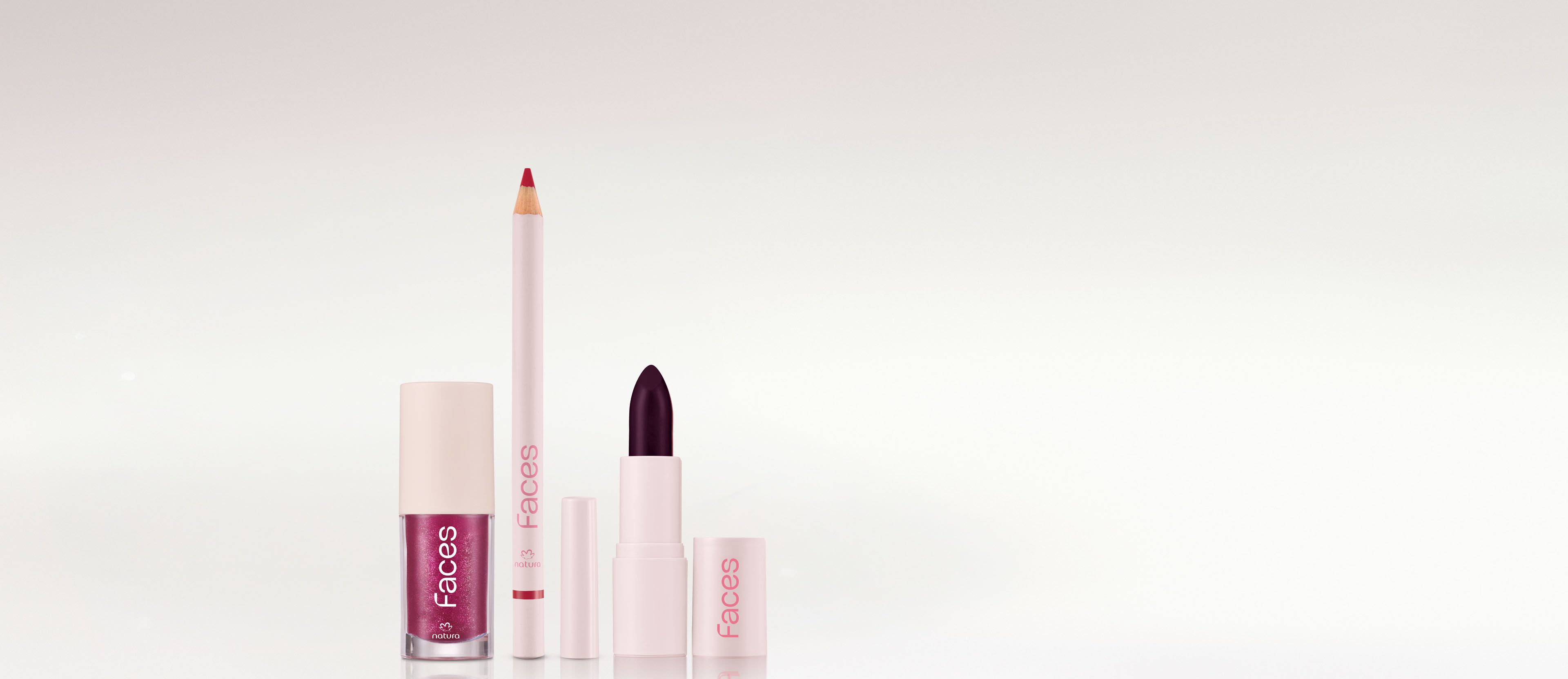 Kit Batom Vinho Rocks Lapis Red Love e Gloss Malva