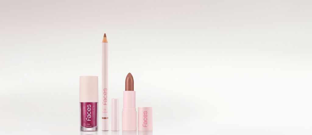 Kit Batom e Lápis Hey Honey e Gloss Malva Vibe Faces (3 produtos)
