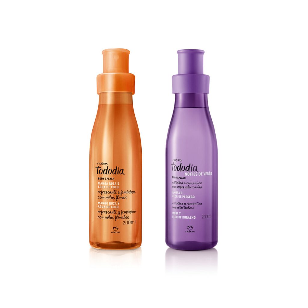 Kit Body Splash Amora e Flor de Pêssego + Manga Rosa e Água de Coco (2 produtos)