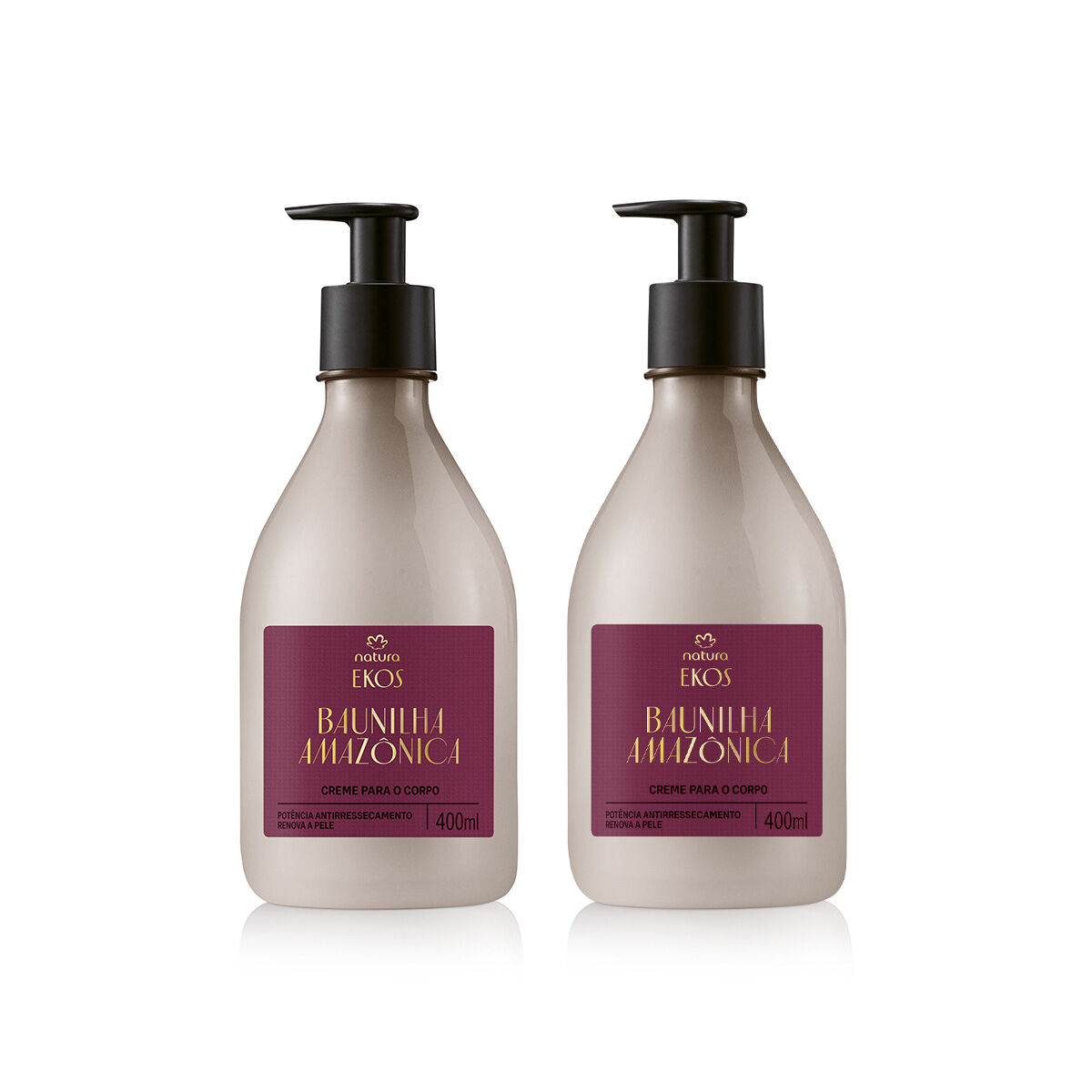 Kit Creme Desodorante Hidratante Ekos Baunilha Amazônica (2 produtos) 2 Kit Creme Desodorante Hidratante Ekos Baunilha Amazonica 2 produtos