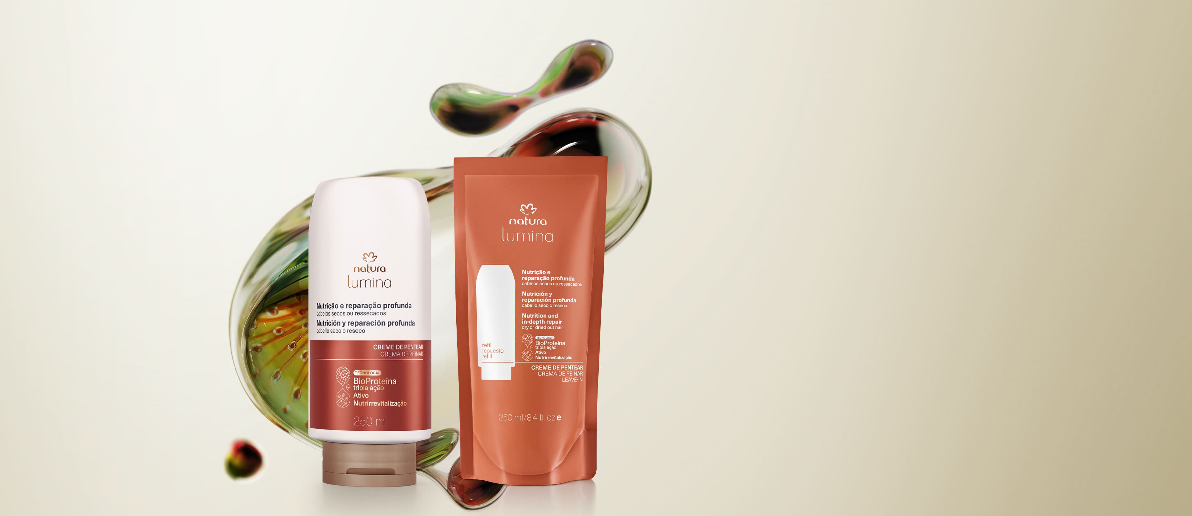 Kit Creme de Pentear Nutricao e Reparacao Profunda Lumina com